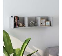 vidaXL Estante de pared para CD contrachapada hormigón 75x18x18cm