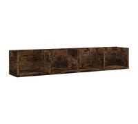 vidaXL Estante de Pared para CD Madera Color Roble Ahumado 100x18x18cm, Estante Flotante, Estante montado en la Pared, Estante Colgante, Estante de CD