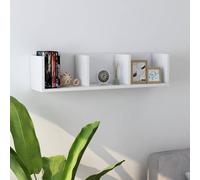 vidaXL Estante de pared para CD Balda colgante contrachapada blanca 75x18x18 cm
