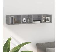 vidaXL Estante de pared para CD madera contrachapada gris 100x18x18 cm