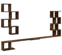 vidaXL Estante de pared para televisión, roble ahumado, 180 x 15 x 94 cm