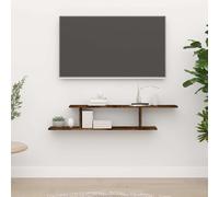 vidaXL Estante de pared para TV madera roble ahumado 125x18x23 cm
