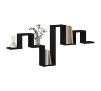 vidaXL Estante de Pared Roble Negro 104.5 x 43 x 10 cm, Estante Rectangular Moderno, Gran Espacio, diseño Actual, decoración contemporánea, Unidad Multifuncional