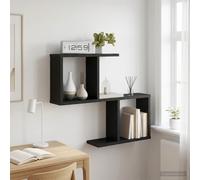 vidaXL Estante de pared Roble Negro 60 x 12 x 50,5 cm