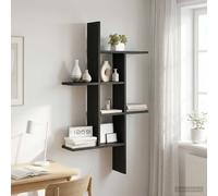 vidaXL Estante de pared Roble Negro 61 x 15 x 102 cm