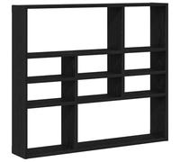 vidaXL Estante de Pared Roble Negro 90x16x78 cm Madera de ingeniería