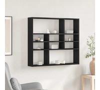 vidaXL Estante de pared roble negro 90x16x78 cm madera de ingeniería
