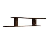 vidaXL Estante de Pared TV Repisa Flotante Balda Estantería Salón Sala de Estar Exhibición Colgante Decoración Contrachapado Roble Ahumado 125x18x23cm