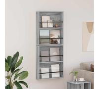 vidaXL Estante de revistas 2 pcs Gris Sonoma 60 x 12 x 70 cm