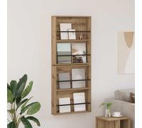 vidaXL Estante de revistas 2 pcs Roble artesanal 60 x 12 x 70 cm