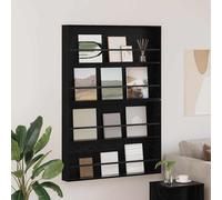 vidaXL Estante de revistas 2 pcs Roble Negro 100 x 12 x 70 cm