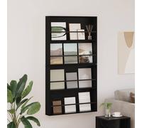 vidaXL Estante de revistas 2 pcs Roble Negro 80 x 12 x 70 cm