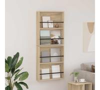 vidaXL Estante de revistas 2 pcs Roble Sonoma 60 x 12 x 70 cm