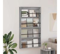 vidaXL Estante de revistas 2 uds. Gris Sonoma 80 x 12 x 70 cm