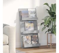 vidaXL Estante de revistas con estante Gris Concreto 51 x 11 x 102 cm