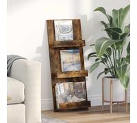 vidaXL Estante de revistas con estante Roble ahumado 43 x 11 x 102 cm