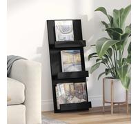 vidaXL Estante de revistas con estante Roble Negro 43 x 11 x 102 cm