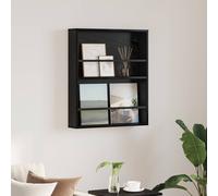 vidaXL Estante de revistas con estante Roble Negro 60 x 12 x 70 cm