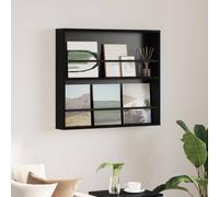 vidaXL Estante de revistas con estante Roble Negro 80 x 12 x 70 cm