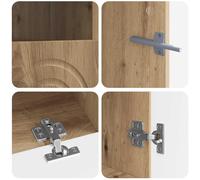 vidaXL Estante de TV LED de 3 piezas, estilo artesanal, en madera laminada con aspecto de roble