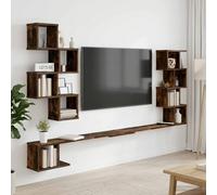 vidaXL Estante de TV Montado en la Pared Roble Ahumado