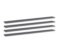 vidaXL Estante estantería 4 uds contrachapada gris brillo 100x10x1,5cm