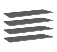 vidaXL Estante estantería 4 uds contrachapada gris brillo 100x40x1,5cm