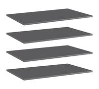 vidaXL Estante estantería 4 uds contrachapada gris brillo 80x50x1,5 cm