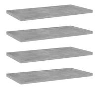 vidaXL Estante estantería 4uds contrachapada gris hormigón 40x20x1,5cm