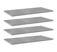 vidaXL Estante estantería 4uds contrachapada gris hormigón 60x30x1,5cm
