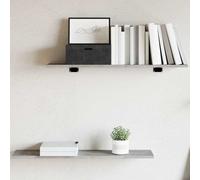 vidaXL 4X Estantes Estantería Estudio Salón Decoración Libros Librería Librero Biblioteca Tablero Extra Contrachapada Gris Hormigón 80x20x1,5 cm