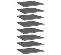 vidaXL Estante estantería 8 uds contrachapada gris brillo 40x40x1,5 cm