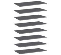 vidaXL Estantes para librería, 8 unidades, gris brillante, 80x40x1,5 cm