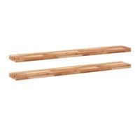 vidaXL Estante Flotante 2 uds Madera Acacia Acabado Aceite 140x20x4 cm, Estante de Pared, Unidad de Estante de Pared, Estante de Cuarto de Servicio