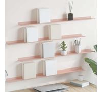 vidaXL Estante flotante 4 uds. Rosa 100 x 9 x 2,5 cm Acero