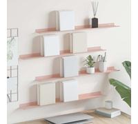 vidaXL Estante flotante 4 uds. Rosa 80 x 9 x 2,5 cm Acero