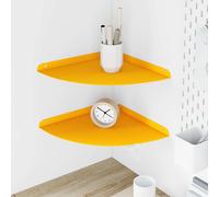 vidaXL Estante Flotante de Esquina 2 uds. Amarillo Mostaza
