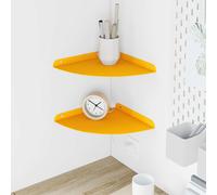 vidaXL Estante Flotante de Esquina 2 uds. Amarillo Mostaza