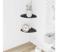 vidaXL Estante Flotante de Esquina 2 uds. Negro 15 x 15 x 2 cm