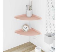 vidaXL Estante Flotante de Esquina 2 uds. Rosa 24 x 24 x 2 cm