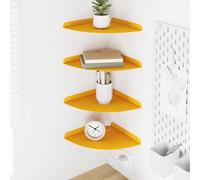 vidaXL Estante Flotante de Esquina 4 uds. Amarillo Mostaza