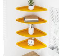 vidaXL Estante Flotante de Esquina 4 uds. Amarillo Mostaza