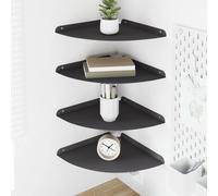 vidaXL Estante Flotante de Esquina 4 uds. Negro 30 x 30 x 2 cm