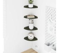 vidaXL Estante Flotante de Esquina 4 uds. Verde Oliva 15 x 15 x 2 cm