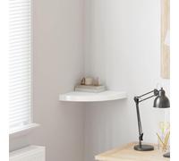 vidaXL Estante flotante de esquina MDF blanco brillo 35x35x3,8 cm