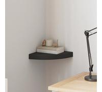 vidaXL Estante flotante de esquina MDF negro 25x25x3,8 cm