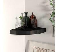 vidaXL Estante flotante de esquina MDF negro 25x25x3,8 cm