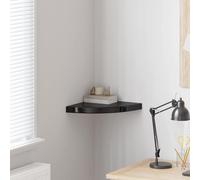 vidaXL Estante flotante de esquina negro brillante MDF 35x35x3,8 cm