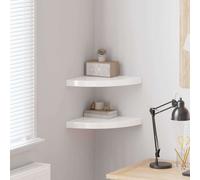 vidaXL Estante flotante de pared 2 uds MDF blanco brillo 35x35x3,8 cm
