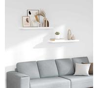 vidaXL 2X Estantes Flotantes Pared Repisa Colgante Estantería Tablero CD Libros Decoración Coleccionables Foto Premio Blanco Brillo MDF 80x23,5x3,8cm